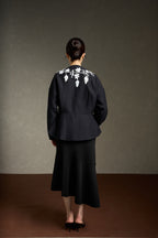 Oriental New Chinese Style Handmade Embroidery Coat + Black Half Skirt Set