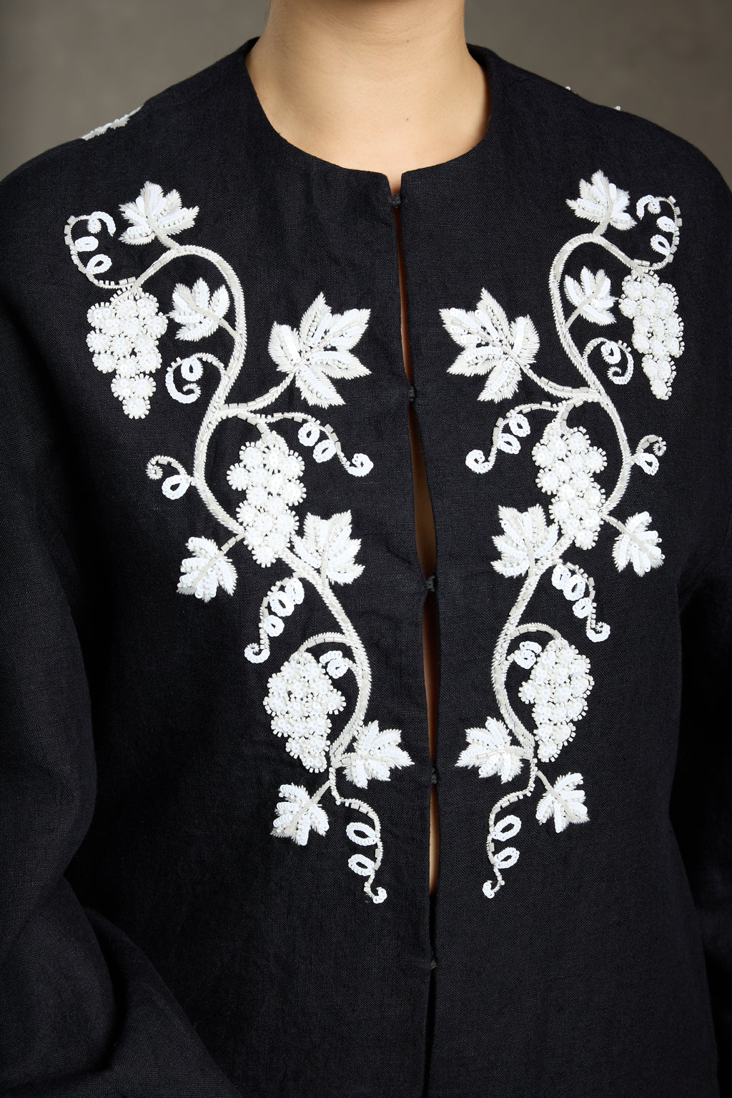 Oriental New Chinese Style Handmade Embroidery Coat + Black Half Skirt Set