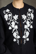 Oriental New Chinese Style Handmade Embroidery Coat + Black Half Skirt Set