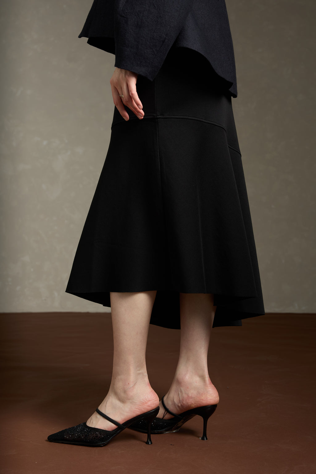 Oriental New Chinese Style Handmade Embroidery Coat + Black Half Skirt Set