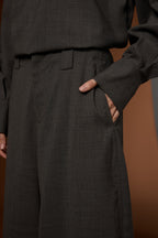 Mu Velvet Cloud Luxury Crew Neck Knit Top + Commuting High-waist Knit Long Pants Set