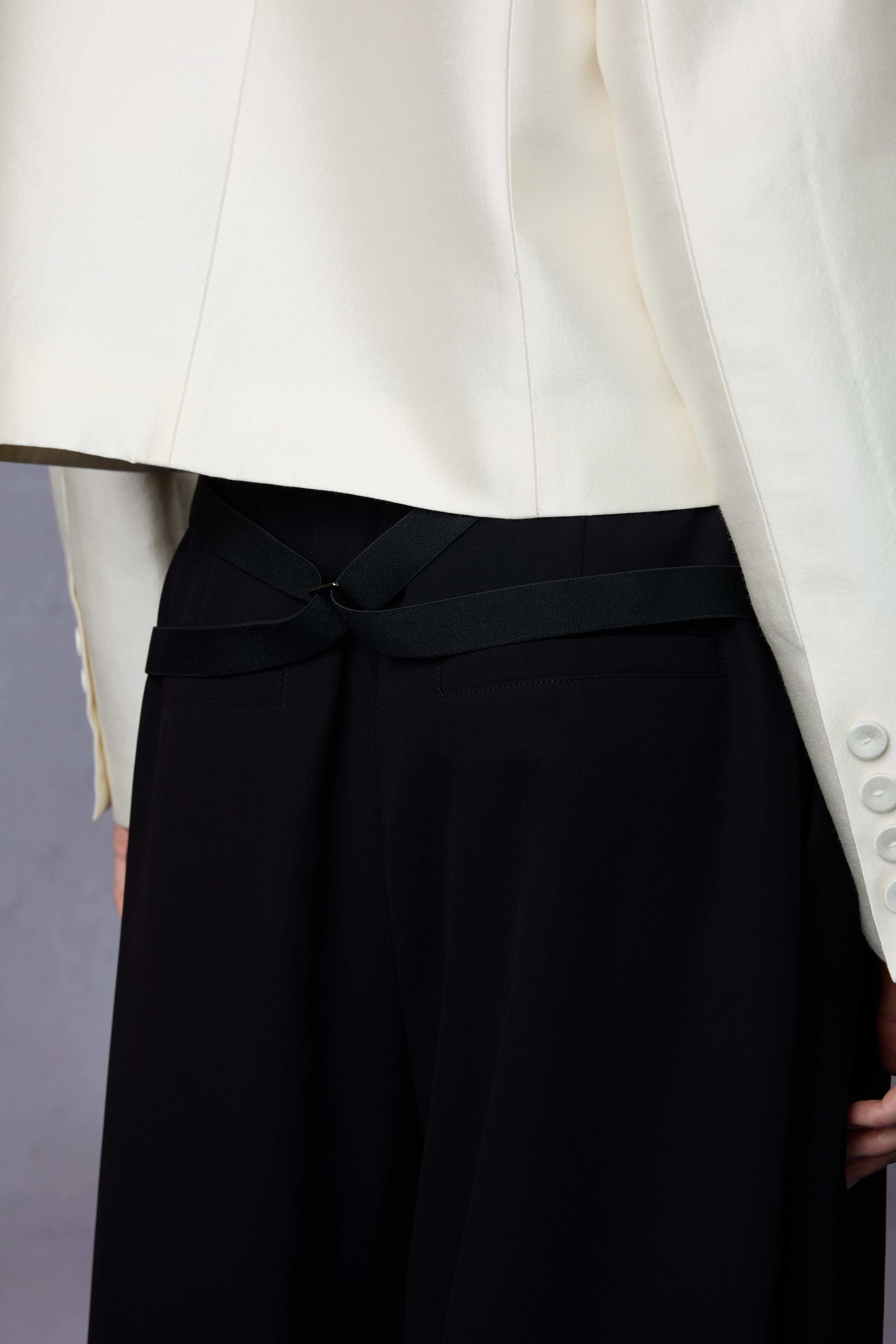 Gilded Acetate Silky Drape High-waist Straight Long Pants