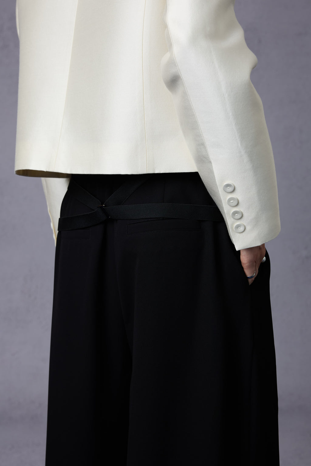 Gilded Acetate Silky Drape High-waist Straight Long Pants