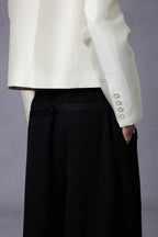 Gilded Acetate Silky Drape High-waist Straight Long Pants