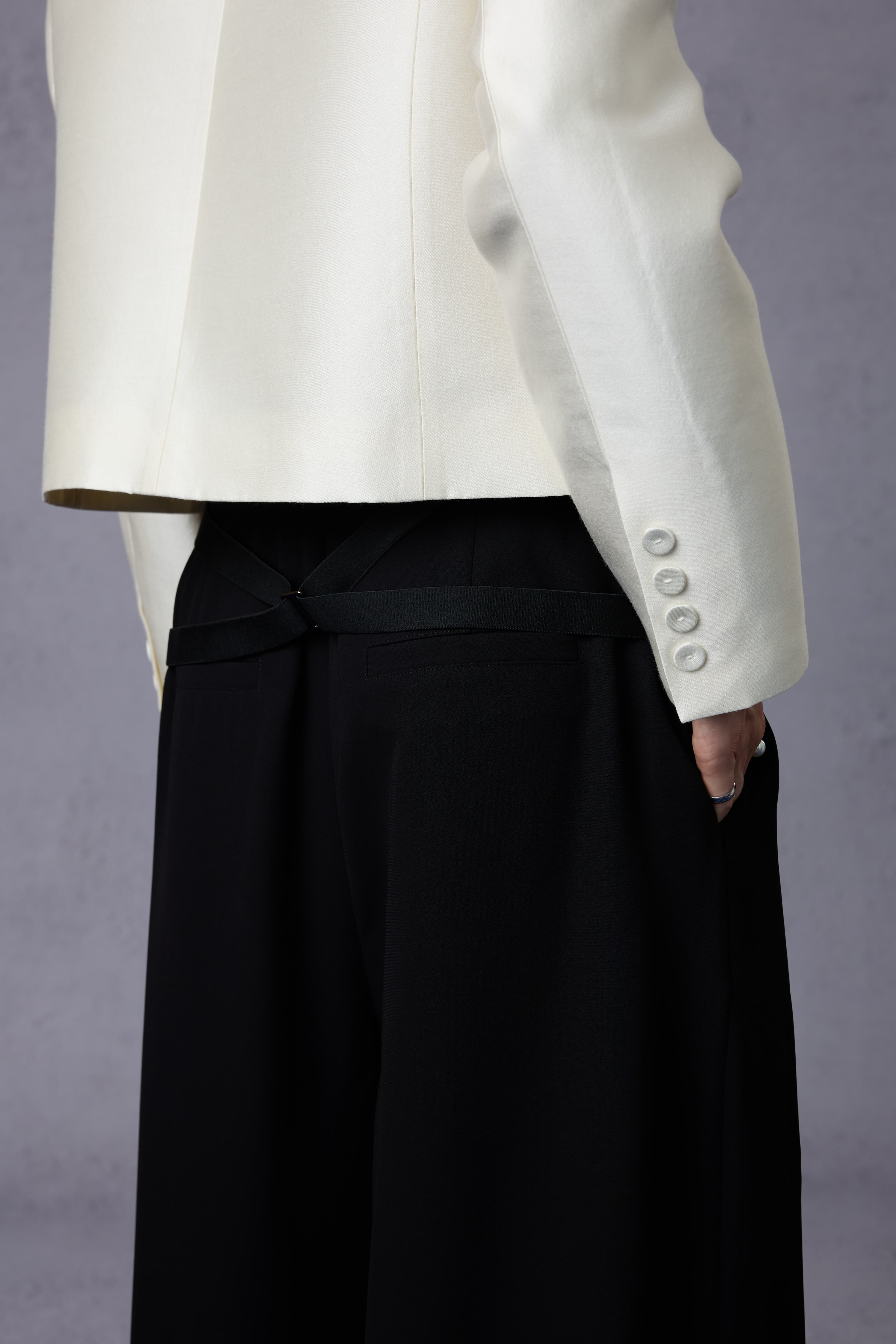 Gilded Acetate Silky Drape High-waist Straight Long Pants