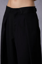 Gilded Acetate Silky Drape High-waist Straight Long Pants