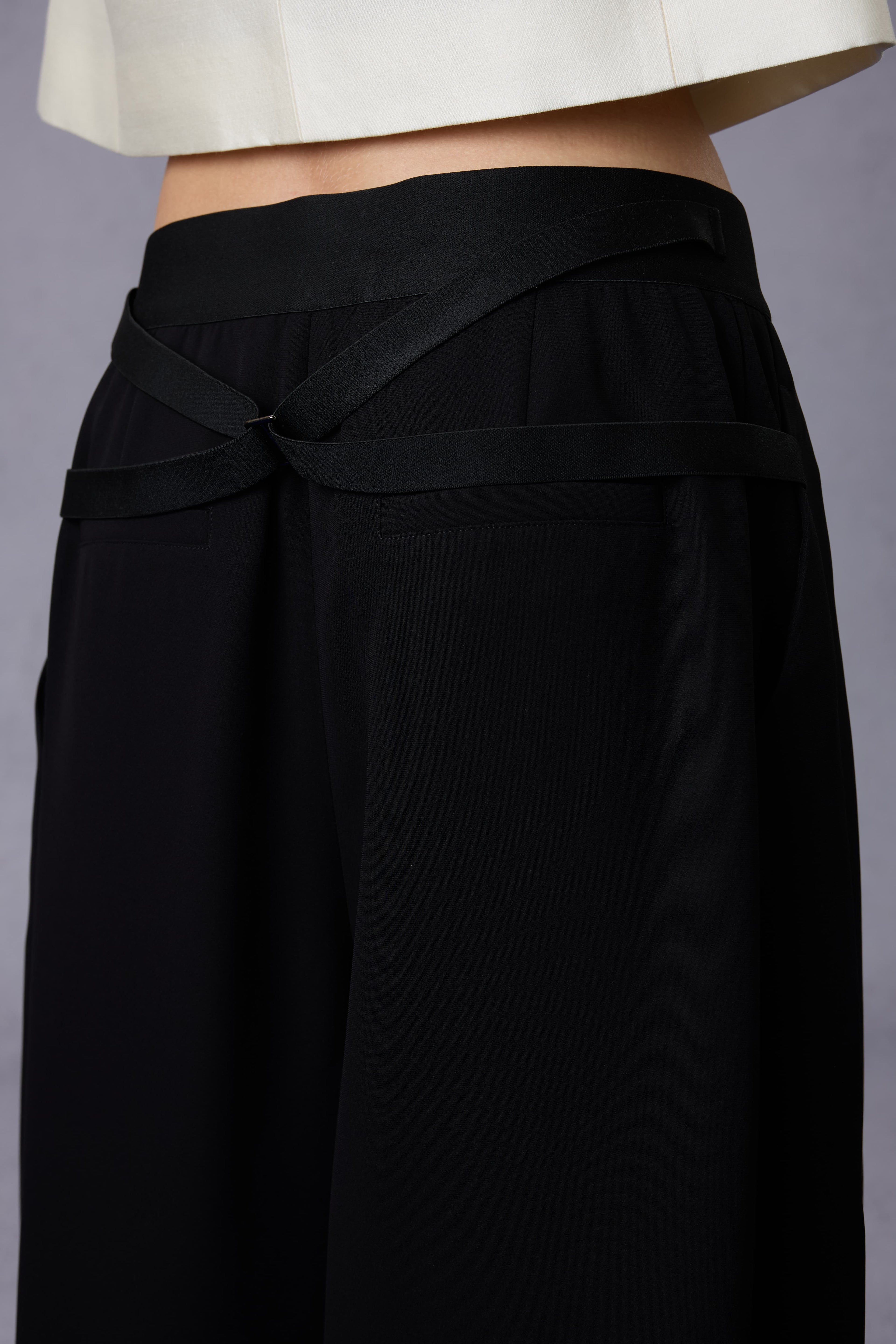 Gilded Acetate Silky Drape High-waist Straight Long Pants