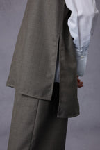 Cloud Luxury Commuting Worsted Wool V-Neck Vest + Shirt + Wide-Leg Pants Three-Piece Set