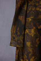 Gilded Oil Painting Style Long-sleeve Top + Half Skirt