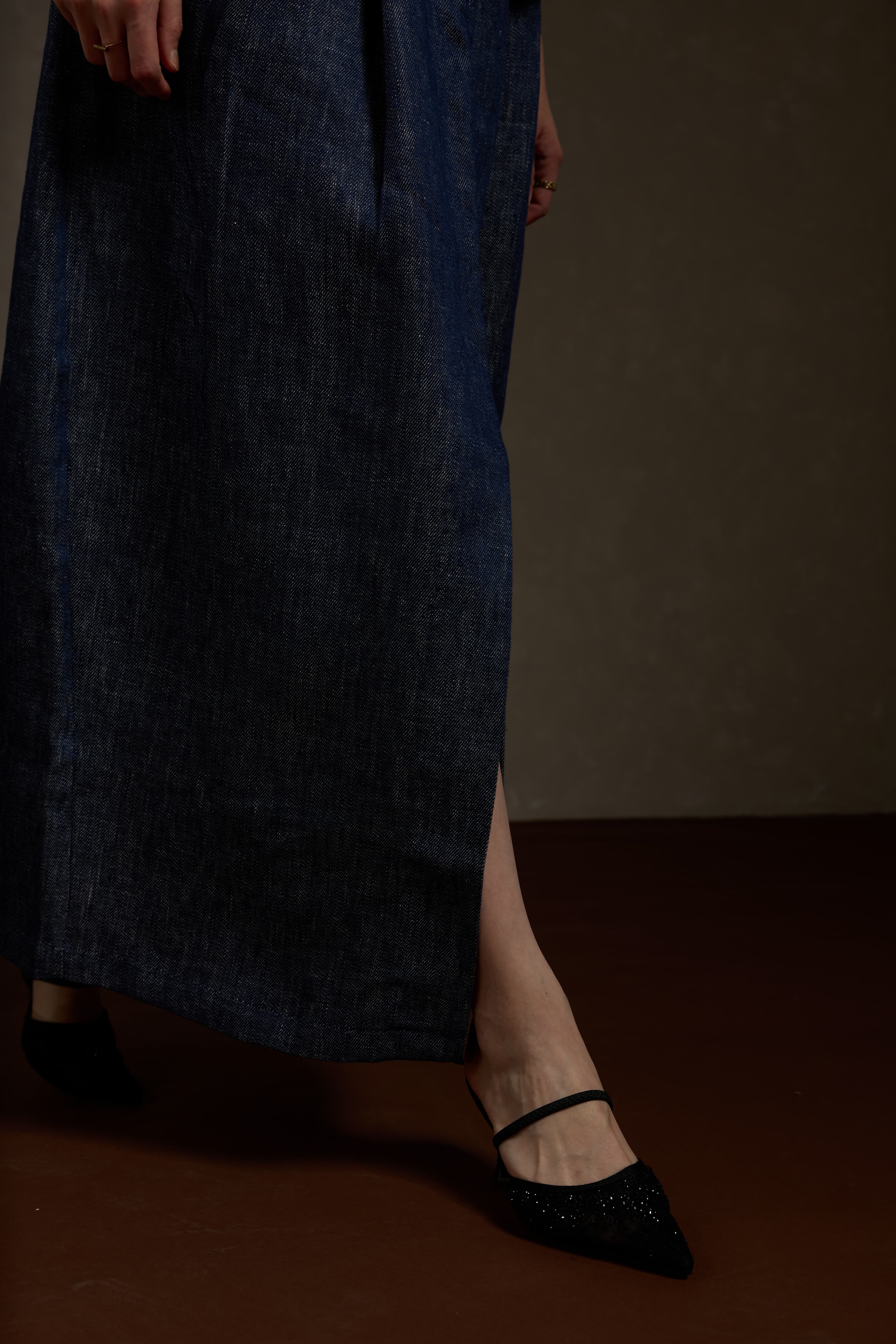 Simple Linen Charm Linen Vest + Straight Pants & Skirt Three-Piece Set