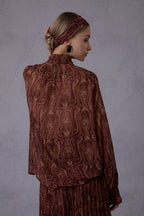 Cloud Yarn Flowing Light Gloss Long-sleeve Top + Half Skirt