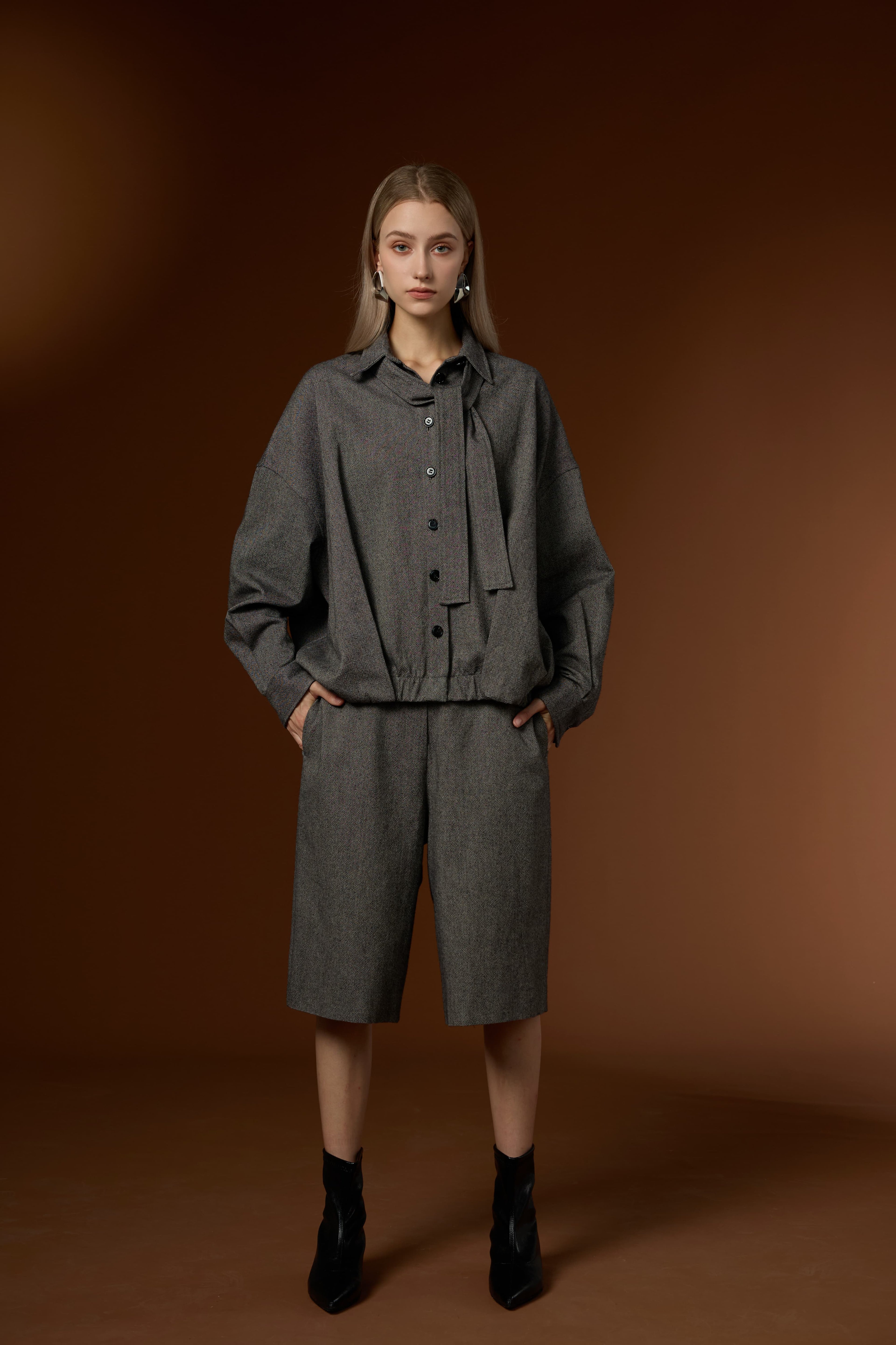 Cloud Luxury Simple Casual Top + Cropped Pants Set