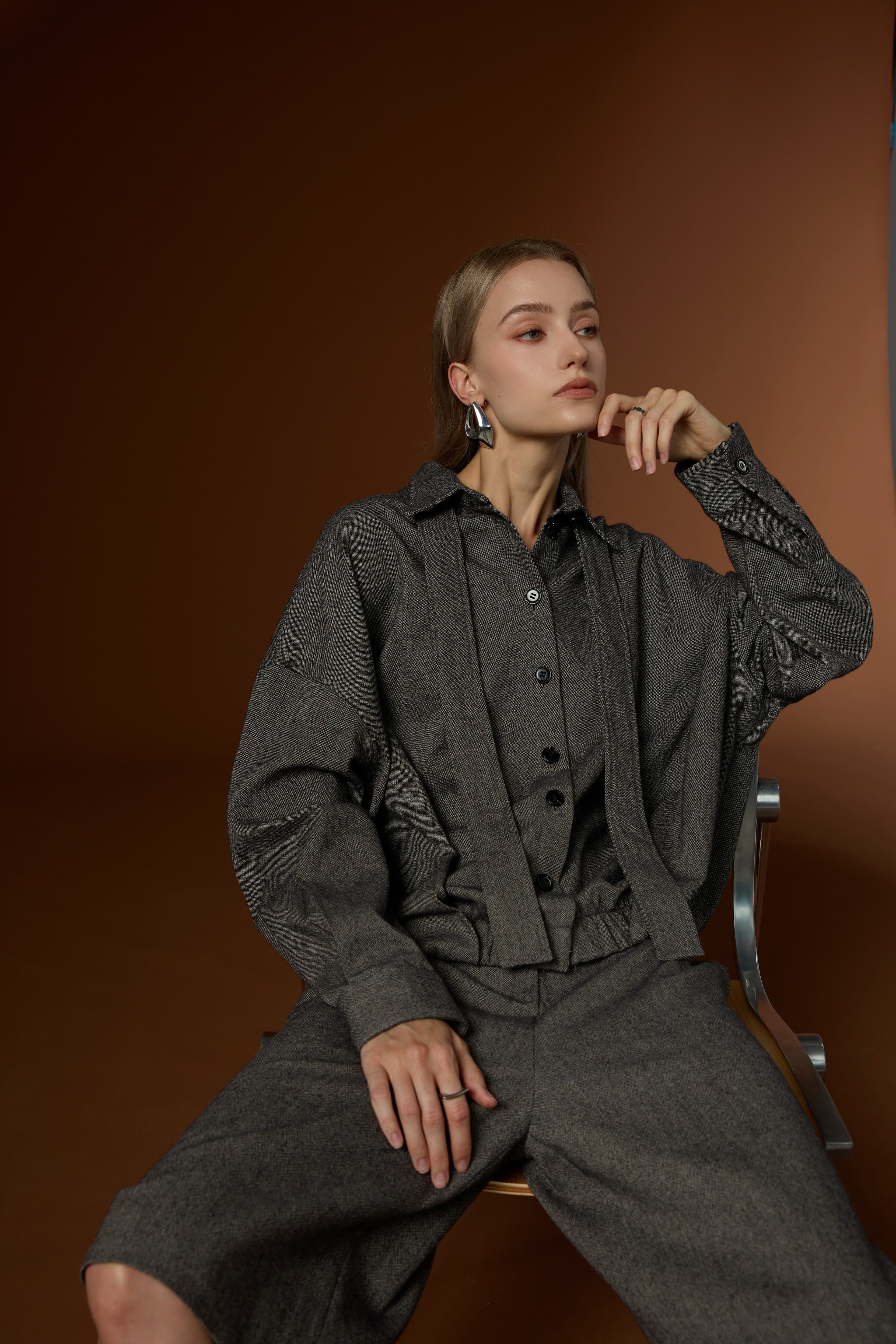 Cloud Luxury Simple Casual Top + Cropped Pants Set