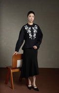 Oriental New Chinese Style Handmade Embroidery Coat + Black Half Skirt Set