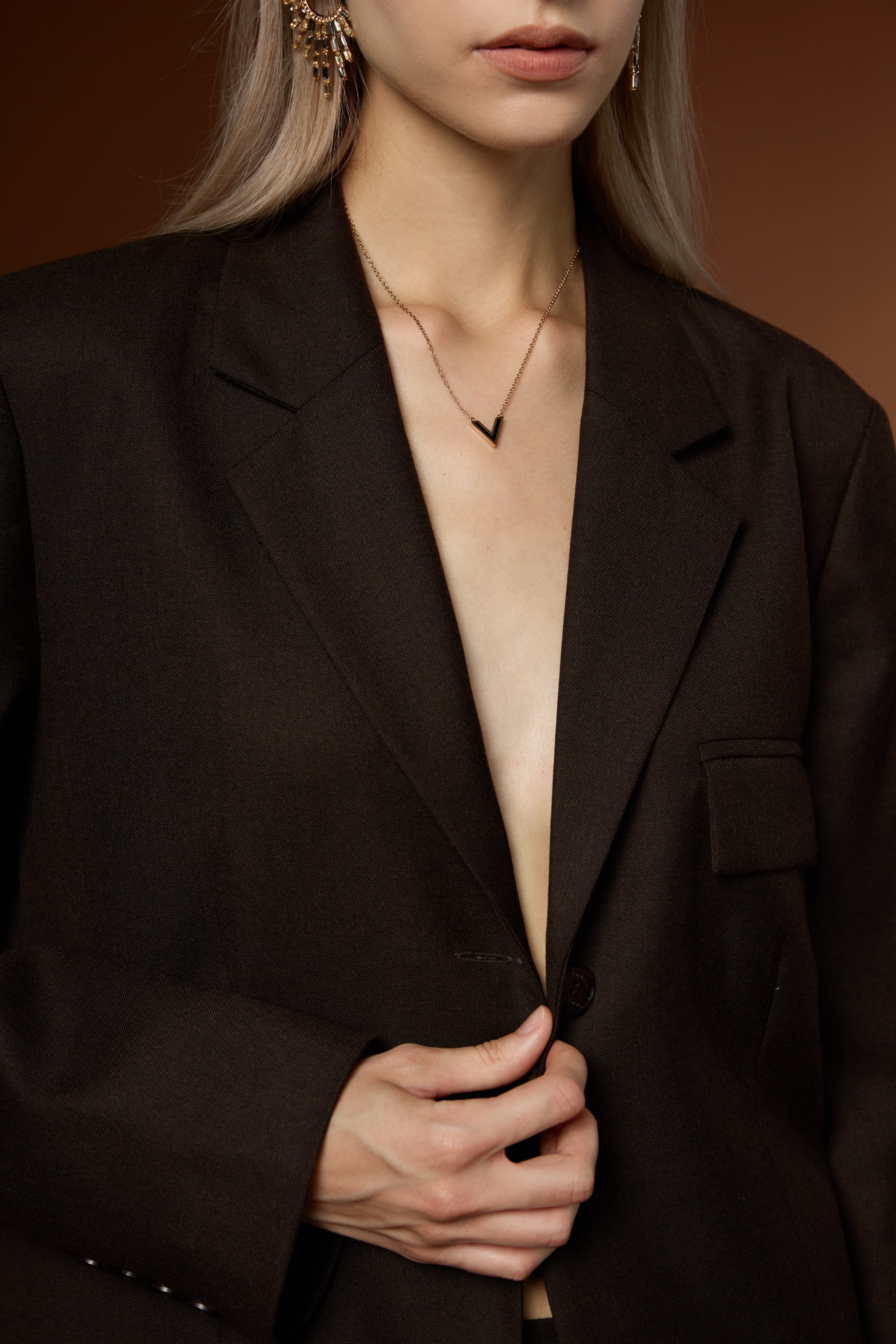 Lan Luxury Lapel Blazer + Textured Worsted Wool Half Skirt