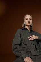 Mu Velvet Cloud Luxury Crew Neck Knit Top + Commuting High-waist Knit Long Pants Set