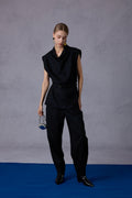 Cloud Velvet Elegant Lazy Loose Crew Neck Top + Long Pants