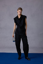 Cloud Velvet Elegant Lazy Loose Crew Neck Top + Long Pants