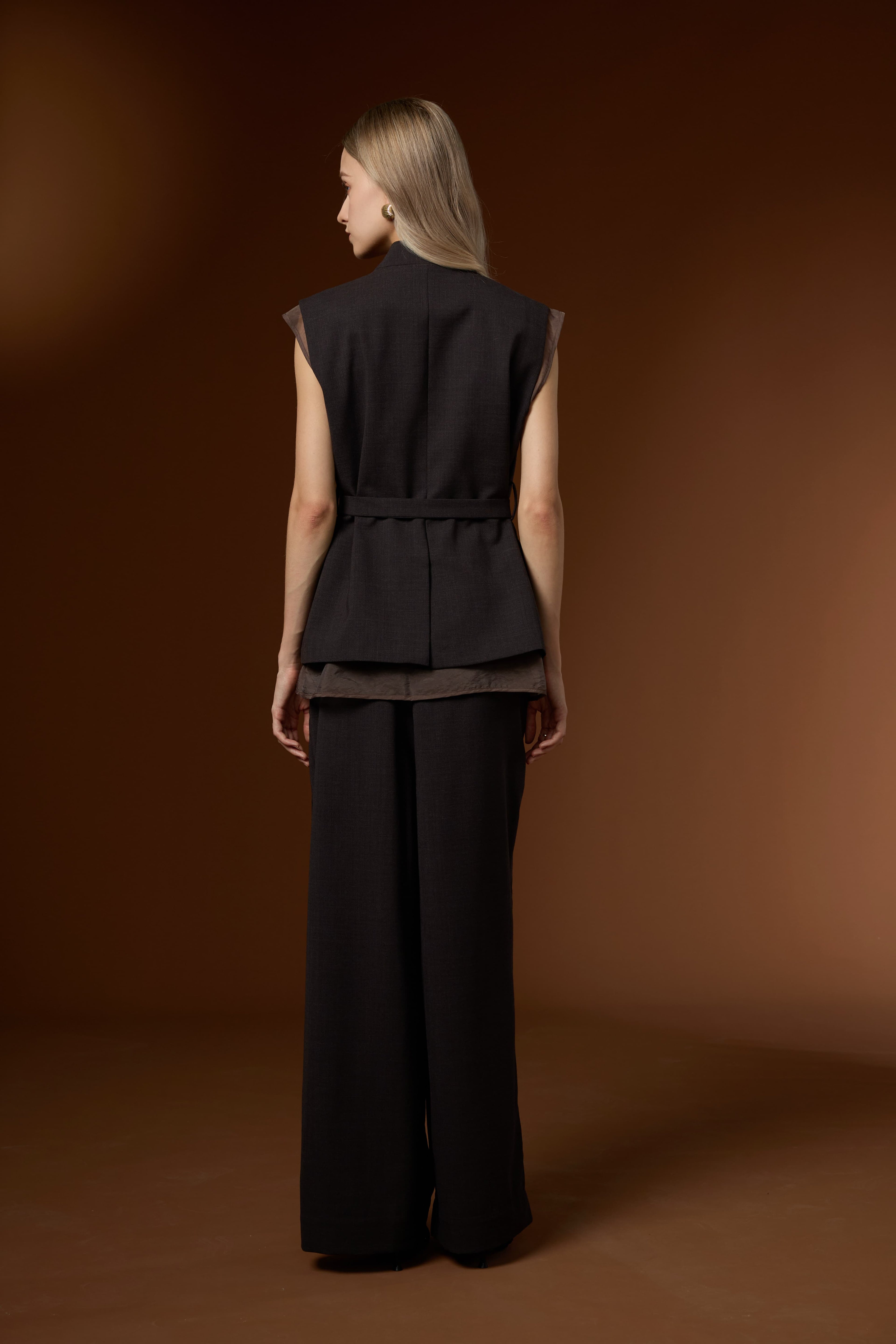 Mu Velvet Cloud Soft Wool Vest + Knit Soft Long Pants Set