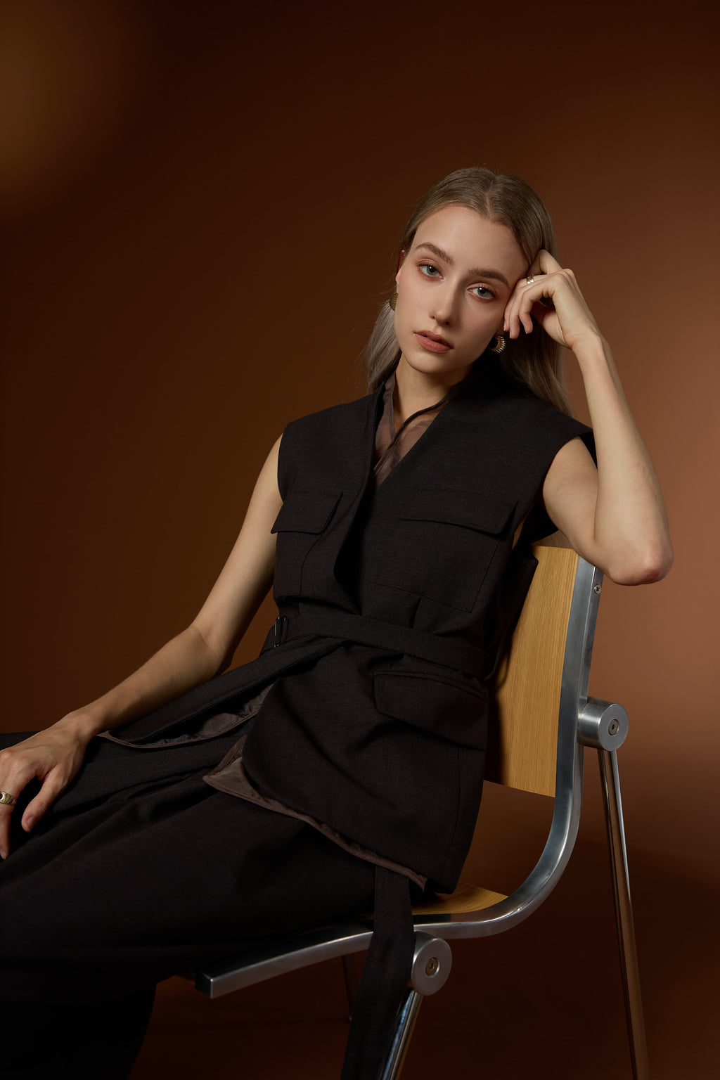 Mu Velvet Cloud Soft Wool Vest + Knit Soft Long Pants Set